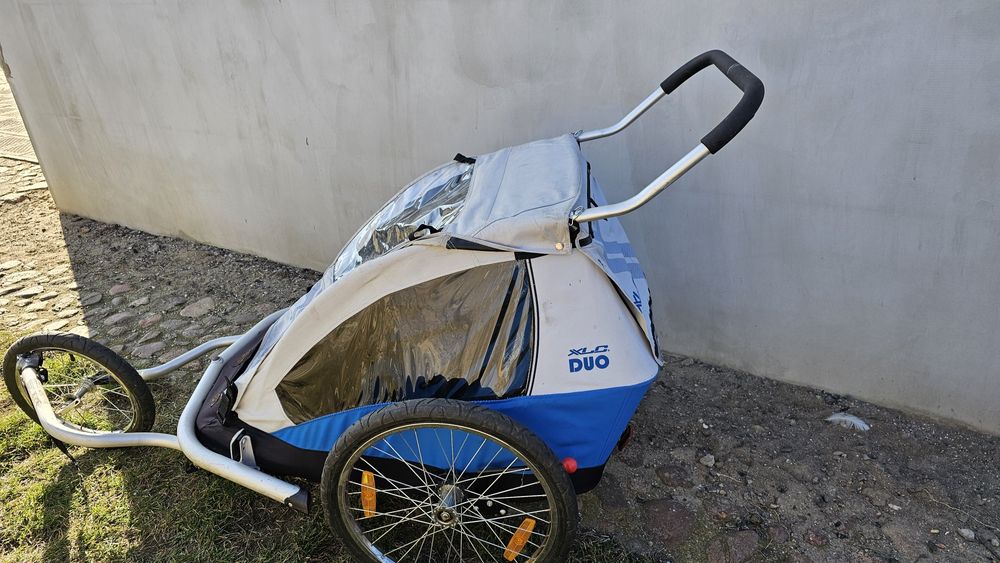 Przyczepka do rowera dwuosobowa XLC duo 3w1 wózek biegowy