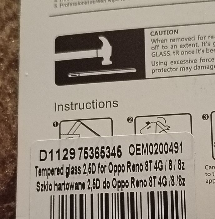 Szkło hartowane Oppo Reno 8T  4G Nowe