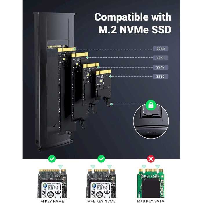 Кишеня зовнішня UGREEN CM578 PCIe NVMe M.2 SSD to USB 3.2 Gray (90541)