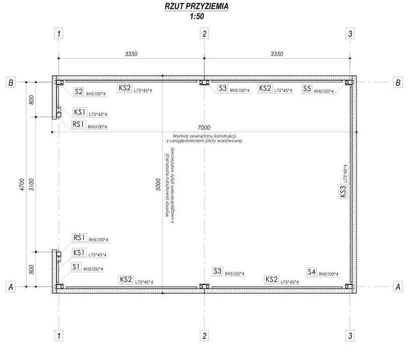 Garaż 5x7, konstrukcja stalowa