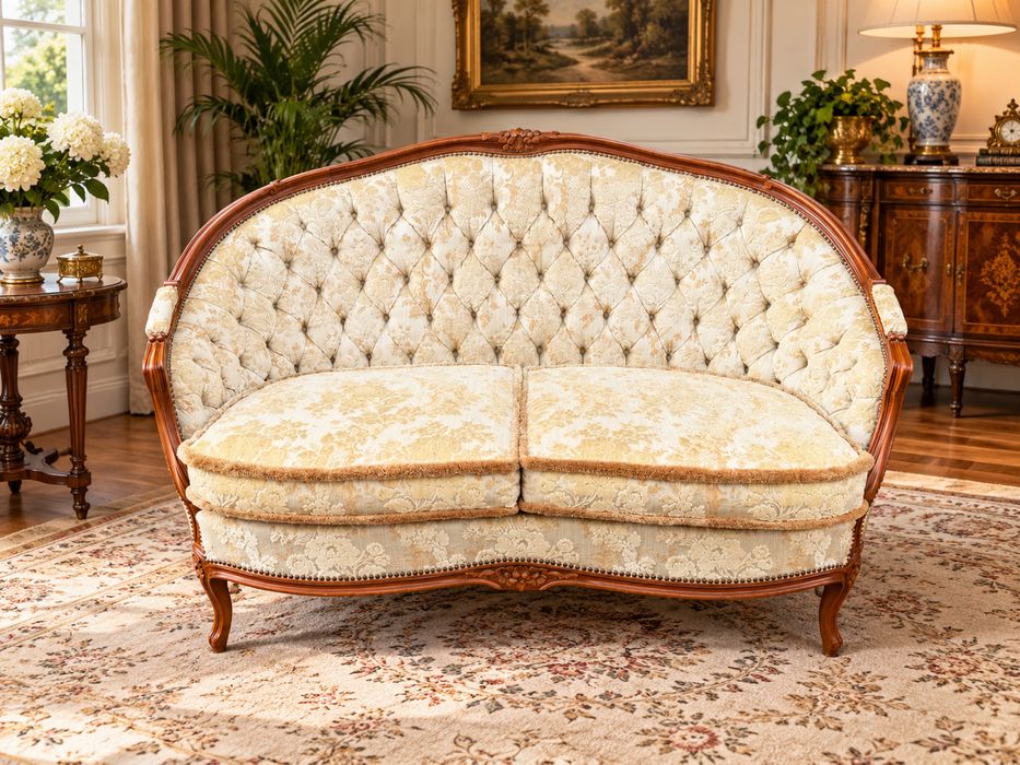 Stylowa Sofa Kanapa Ludwikowska Szezlnog Ludwik Chippendale Stan BDB