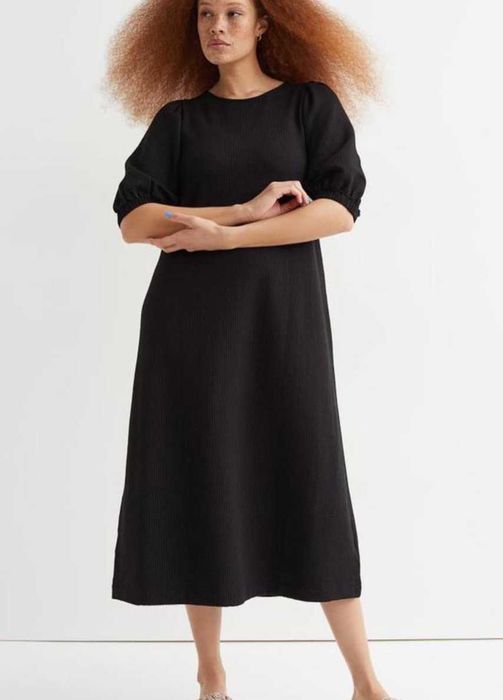 Чорна міді сукня, плаття hm М з відкритою спиною - на свято, заручини