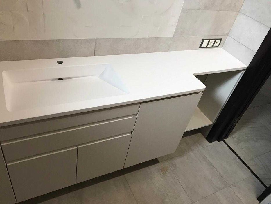 Стільниці з литим умивальником. Дзеркала-Тумби,Безкоштовна доставка !