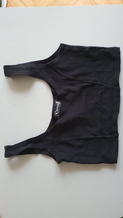 Czarny crop top damski r. S