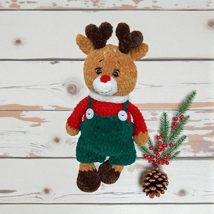 Мяка іграшка Різдвяний олень 40 см подарунок на Новий рік