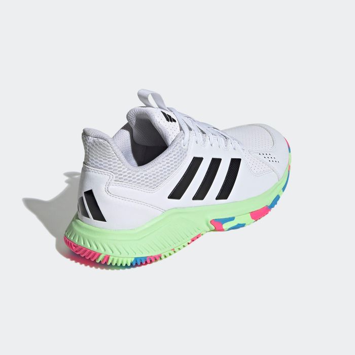 Calçado de Andebol Adulto Adidas Court Flight Branco/Amarelo/Azul