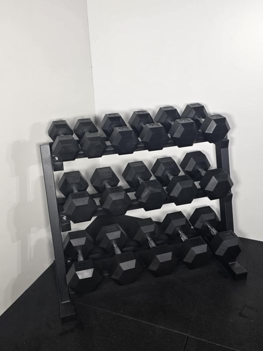 Zestaw Hantli Hex od 12.5 do 30 kg ze stojakiem
