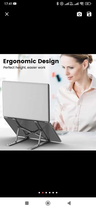 Podstawka pod laptopa Aluminium regulowana do max 15.6 laptop