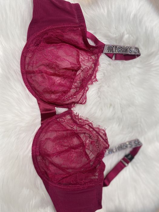 Biustonosz Victoria’s Secret VS fuksja 85G cyrkonie kryształki