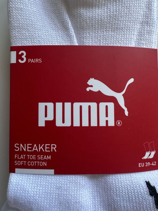 Skarpetki Puma 3-pak 39-42 biale stopki.