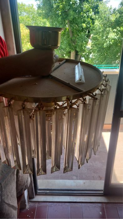 Candeeiro de Tecto - vidro - Vintage