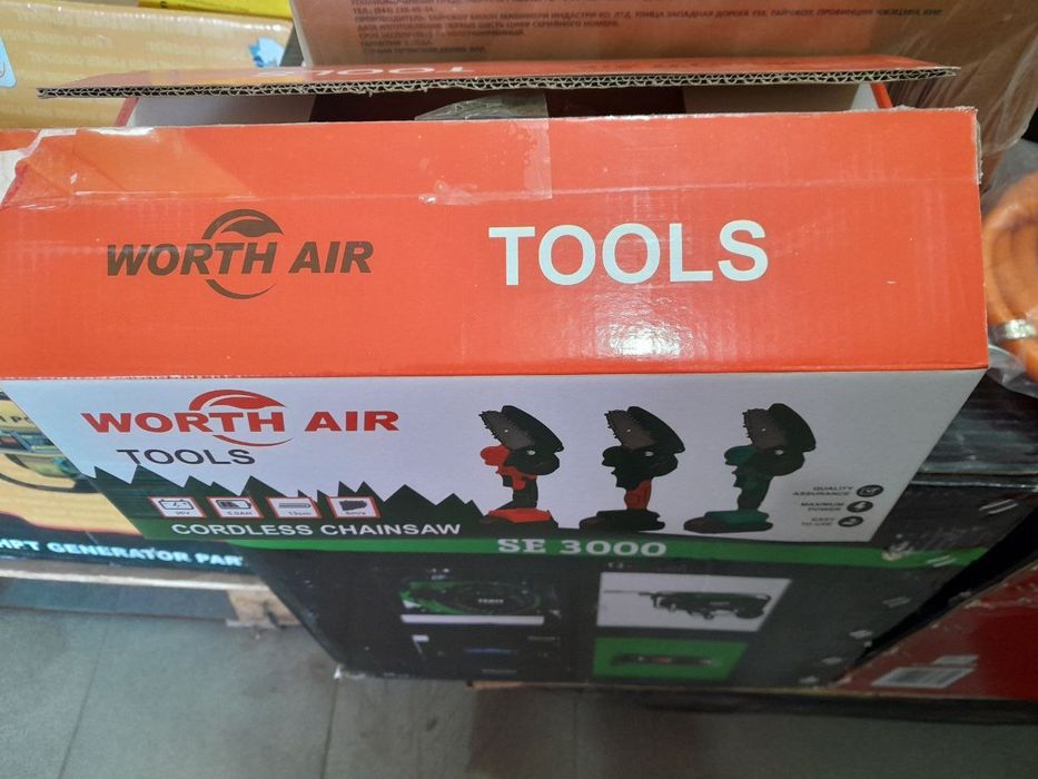 Пила Аккумуляторная WorthAir Цепная 38В 6Ач Недорого Пилка Новая