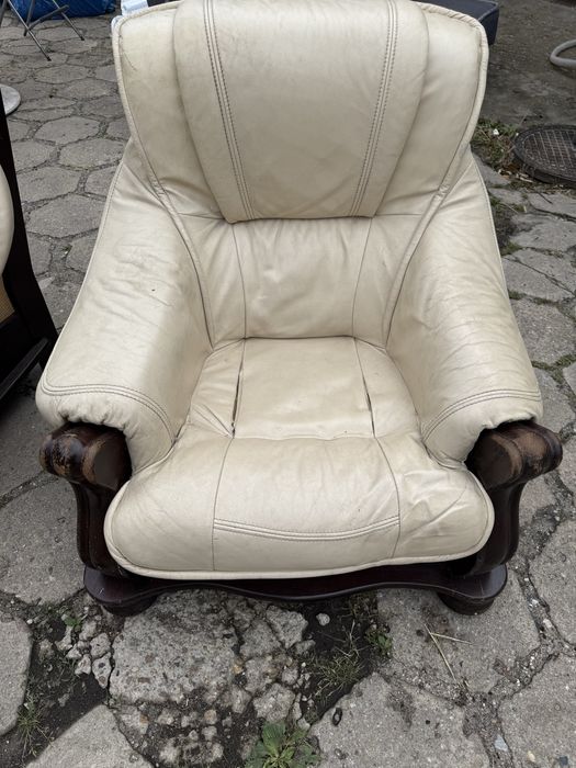 Dwa fotele jednoosobowe skorzanne