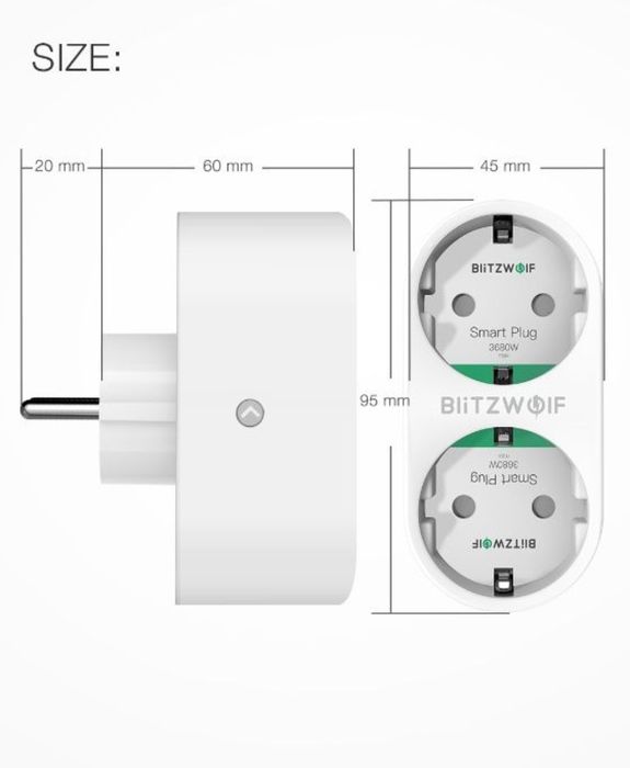 Tomada dupla inteligente blitzwolf bw-shp7 3680W com App *NOVO*
