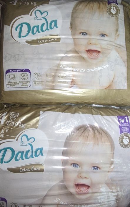 Pieluchy Dada extra care 256 szt plus 22 gratis razem 278 szt pampersy