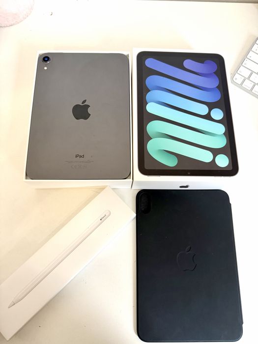 Bateria 99,7% iPad mini 6gen WiFi 64gb Idealny + Apple Pencil 2gen + Smart Folio