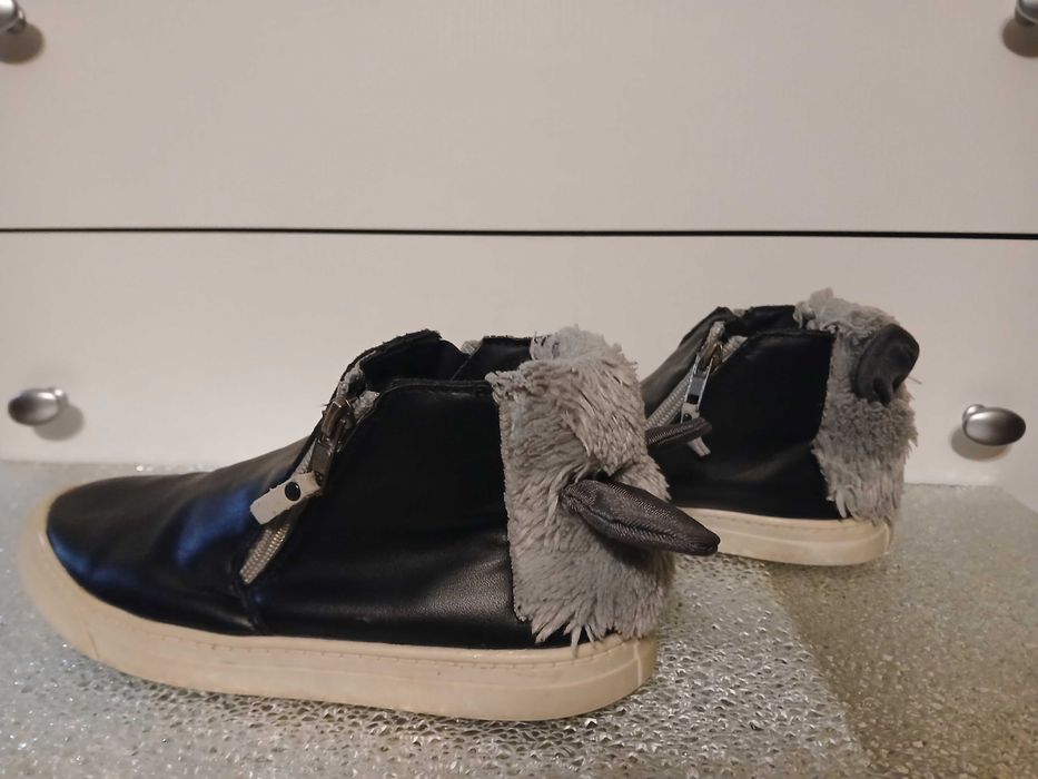 Reserved - Buty za kostkę z uszami królika - Czarny - damska 36