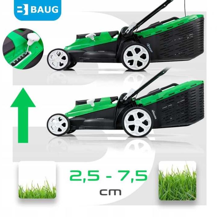 KOSIARKA ELEKTRYCZNA DO TRAWY z regulacją wysokości  45L 1600W Baug
