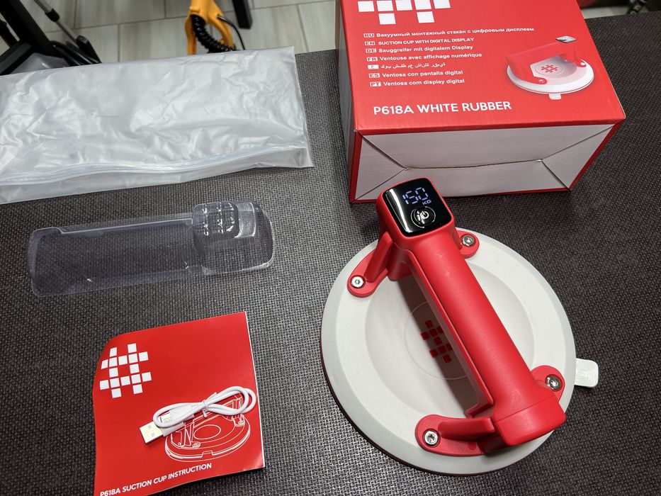 Присоска с автоподкачкой Shijing P618A Диаметр 200 мм 140 кг Дисплей