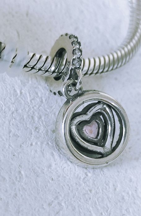 Zawieszka z różowym sercem charm's s 925