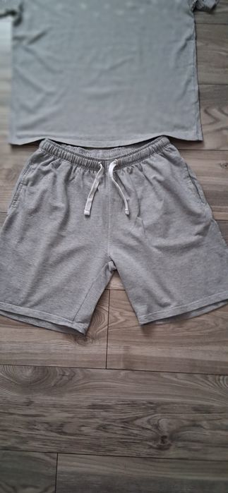 CARRY T-shirt + spodenki męskie M/L szare bawełna.