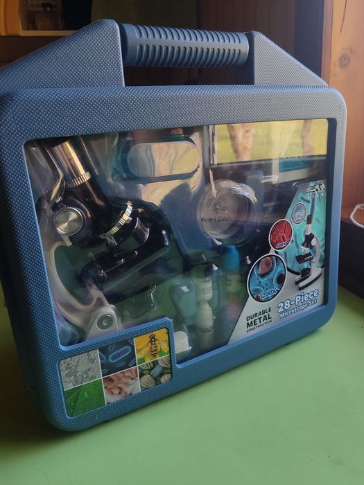 СТАН НОВОГО  | Мікроскоп металевий  дитячий  шкільний, велике збільшення у 300, 600 та 1200 разів. Підходить від 8 років та навіть дорослим