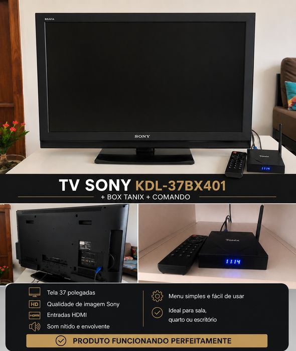 TV Sony 37" + Box Tanix + Comando