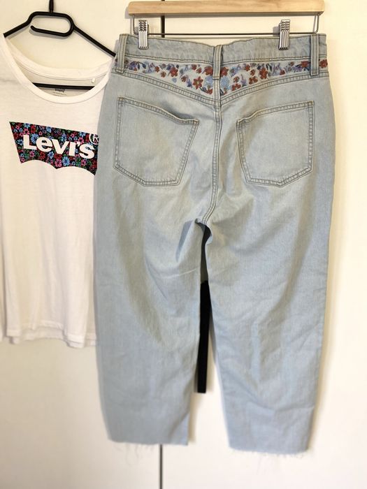 Haftowane spodnie dzinsowe r.M nowe