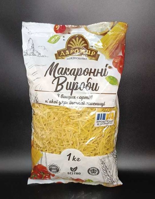Макаронні вироби від виробника  ТМ "ДАРОМИР" ОПТ, РОЗДРІБ