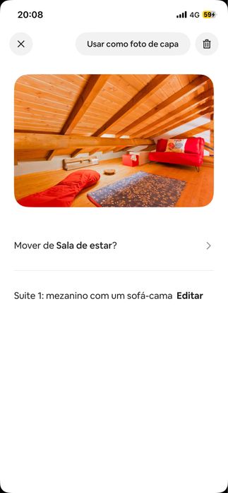 Sofa cama vermelho em otimo estado