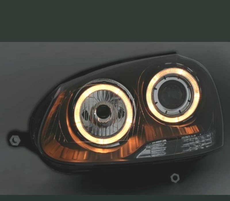 FARÓIS VOLKSWAGEN VW GOLF 5 03-08 ANGEL EYES FUNDO NEGRO