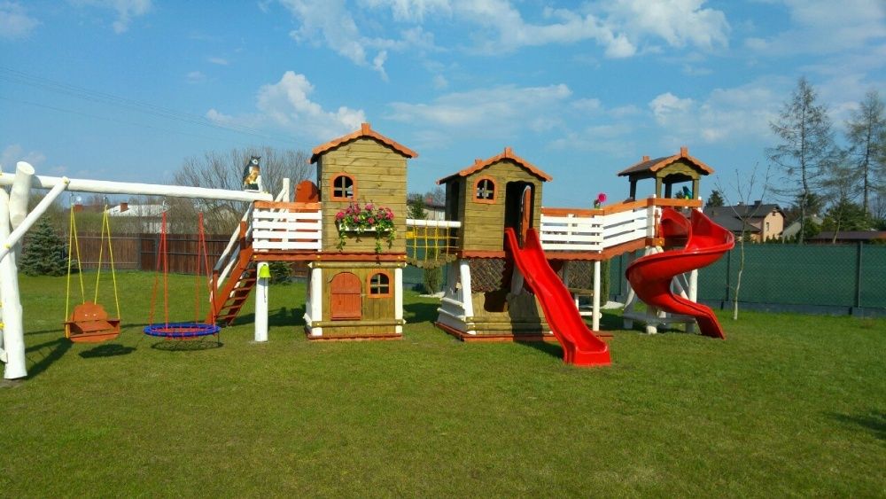 plac zabaw domek ślizg mostek balkon ATEST CERTYFIKAT montaż PL