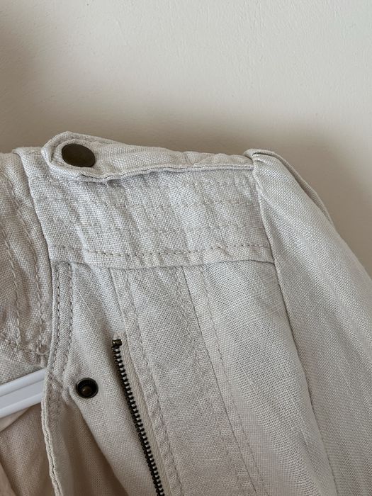 Ramoneska kremowa 100% len H&M kurtka M 38 S 36