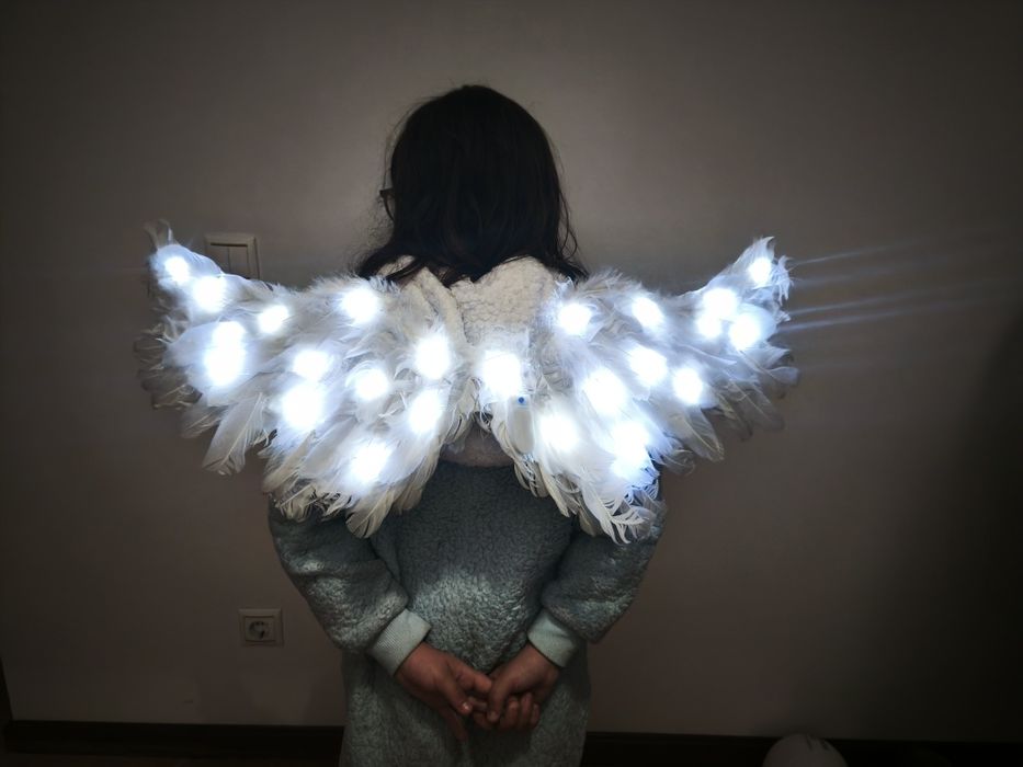 Asas anjo para criança com led