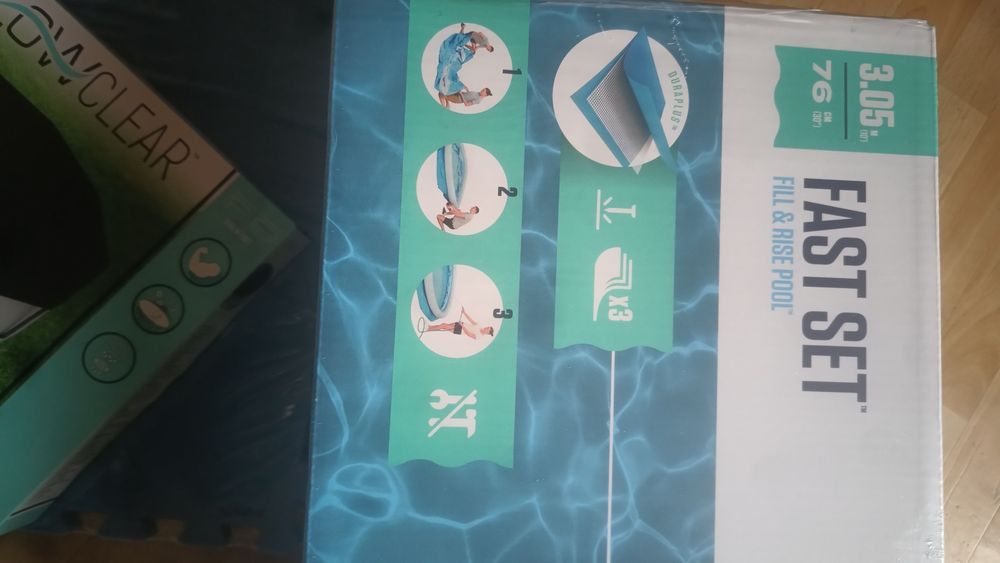 Nowy basen Bestway Fast set 3.05*76,pompa,filtr,pokrywa, podkłady