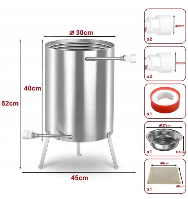 Ogrzewanie basenu jacuzzi ogniem piec na drewno+mata+popielnik+złączka