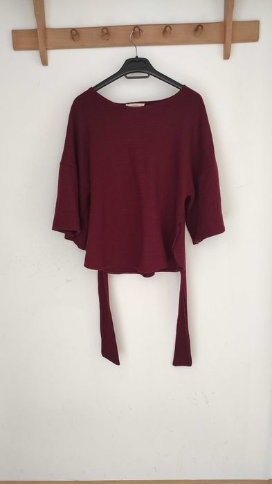 Burgundowa Bluzka Mango Kimono