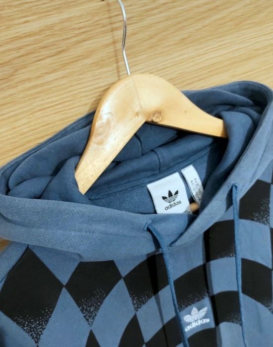 Adidas bluza z kapturem kangurek roz S M oversize Adidas wzór oryginal