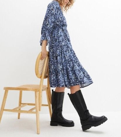 B.P.C sukienka indygo niebieska moro r.38