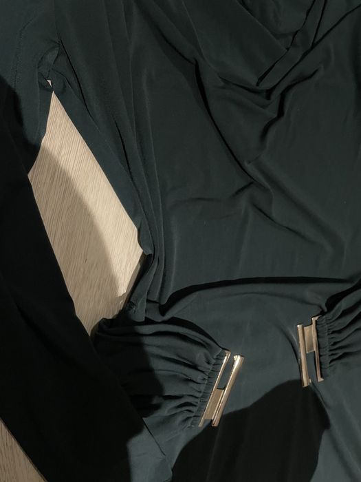 Sukienka ciemno zielona materiał elastyczny L