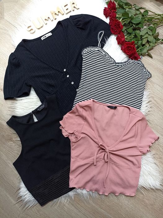 Krótkie Crop topy na lato rozmiar S