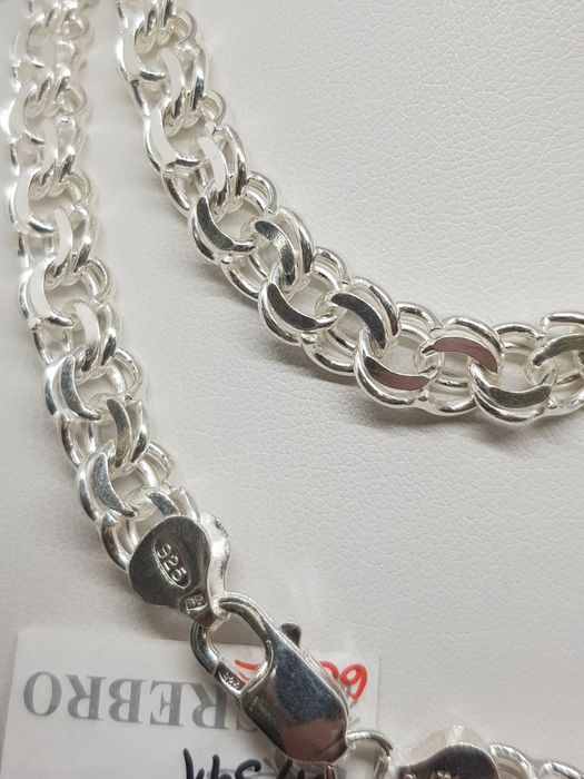 Srebrny łańcuszek splot garibaldi srebro 925 długość 60cm