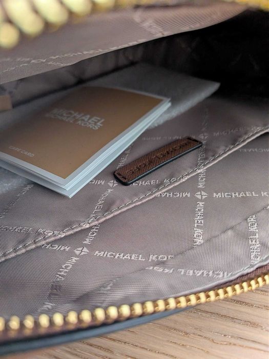 Bolsa Michael Kors castanha e dourada