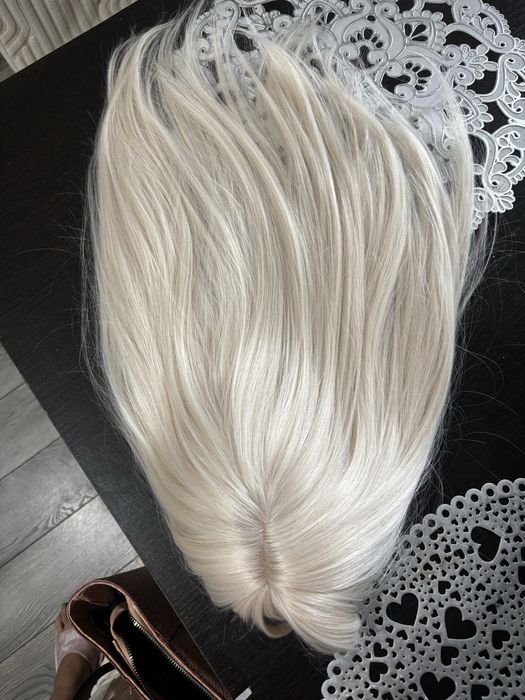 Toper perulka 50 cm platynowy blond cudna