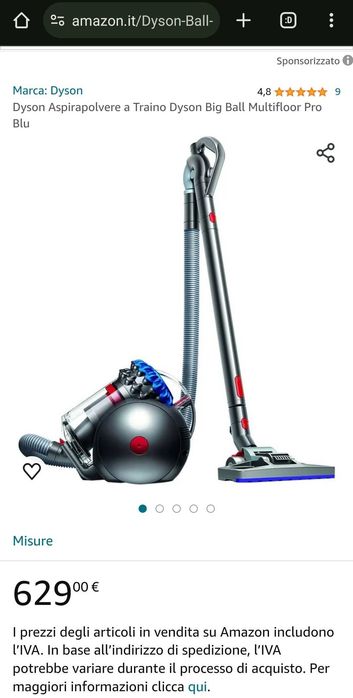 Dyson  Cinetic Big Ball multifloor PRO Canister Vacuum Cleaner