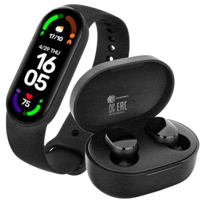 XIAOMI MI BAND 6 + Słuchawki Bluetooth Bezprzewodowe Zestaw