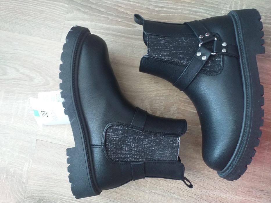 Czarne botki damskie Janina 37/38 Nowe
