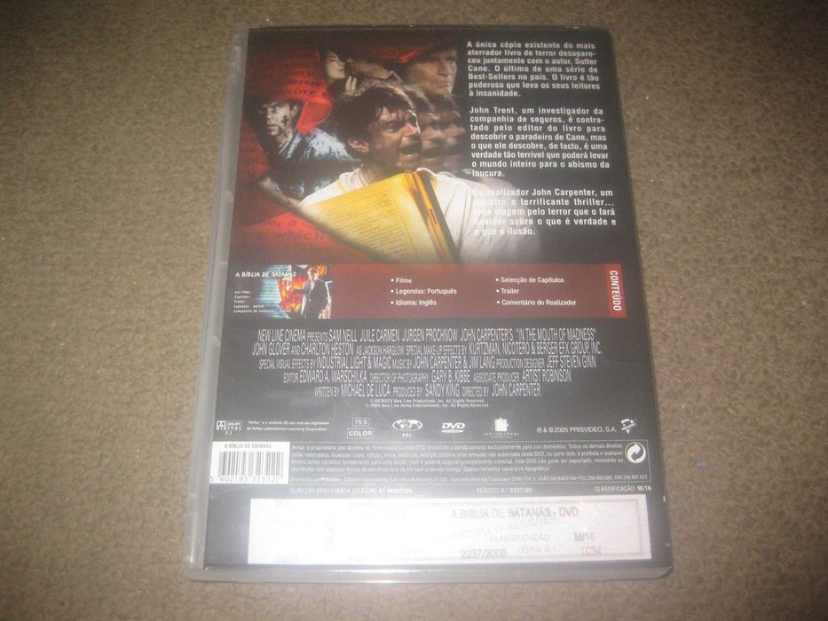 DVD "A Bíblia de Satanás" de John Carpenter/Raríssimo!