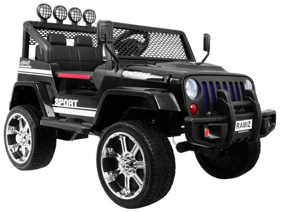 Auto na Akumulator Duży JEEP dla Dzieci 4x4 180 WATT Czarny