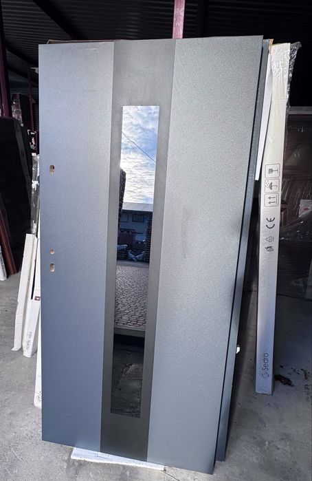 drzwi wejściowe metalowe zewnętrzne Notic Ariba 90 L/P antracyt 68 mm